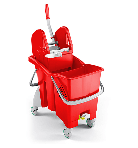 Single Bucket Trolley Partition Action Pro 30L (Red)